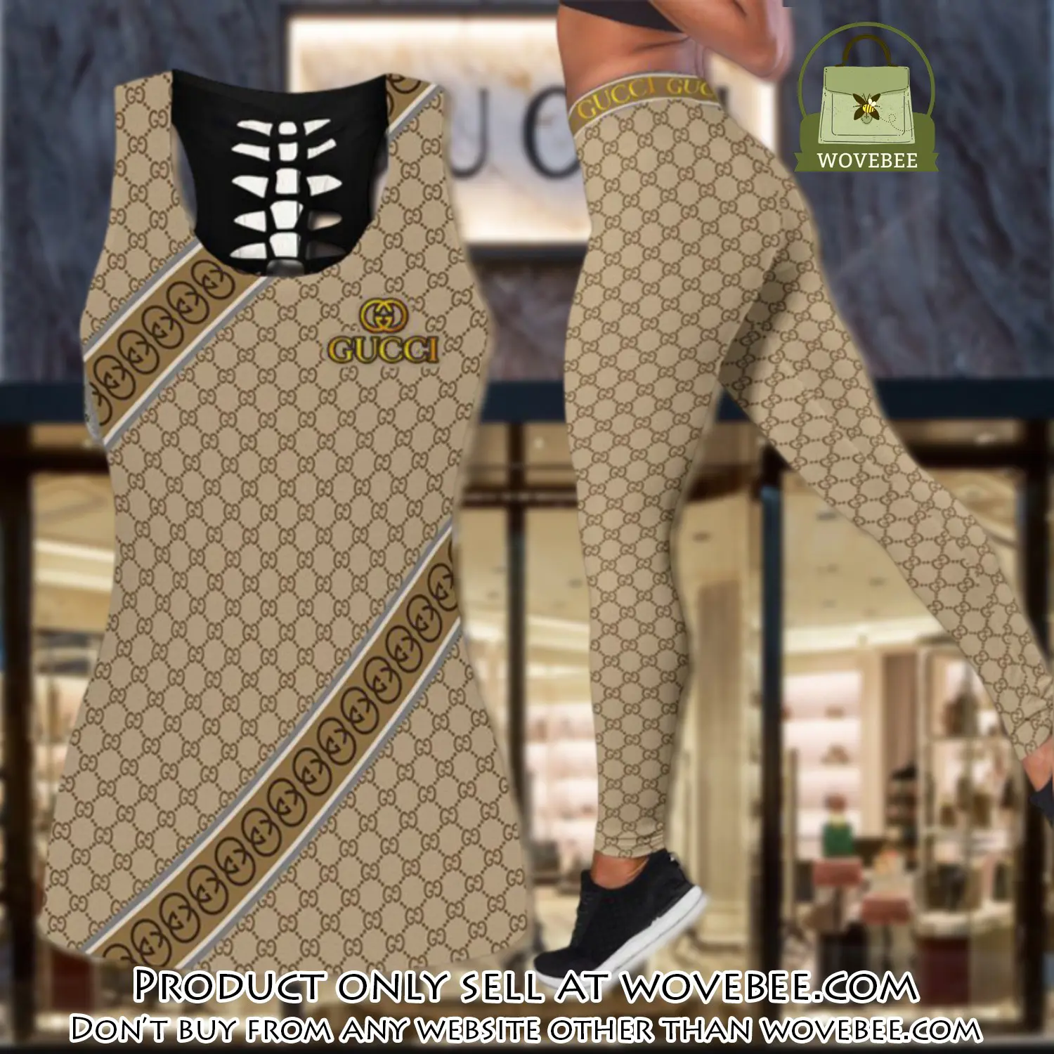 Gucci tank top leggings set luxury brand for women yoga gym wvb0323931